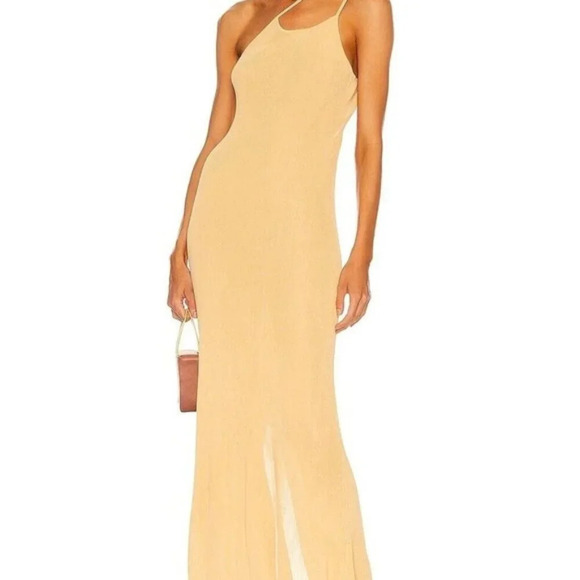 Auteur Joan Knit backless Maxi Dress in Mustard yellow medium - Picture 2 of 15